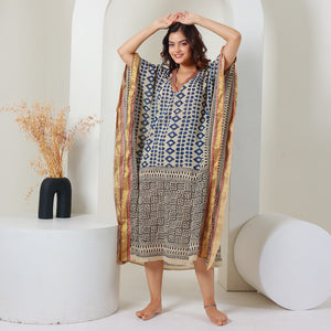 gold embroidered kaftan dress - The Fox and the Mermaid
