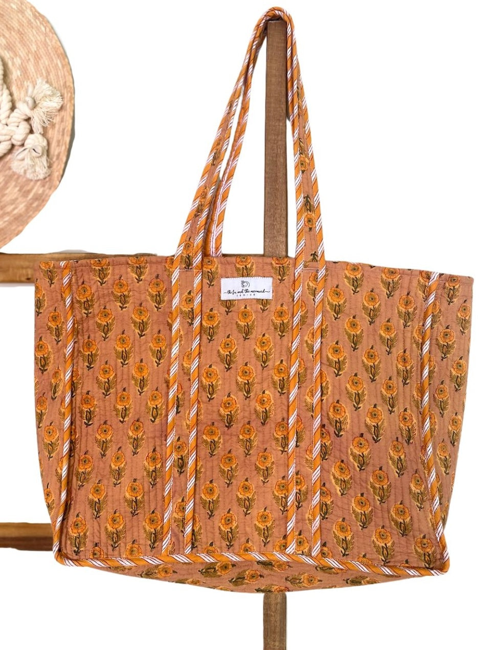 hand block printed indian bag - The Fox and the Mermaid
