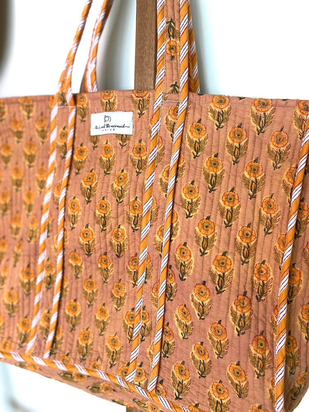 hand printed indian beach bag - The Fox and the Mermaid