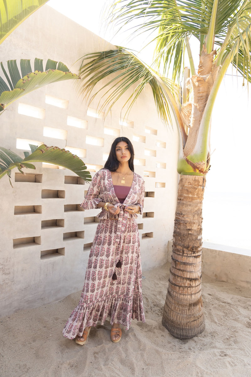 Adya Top and Skirt: Matching Set (Mauve)