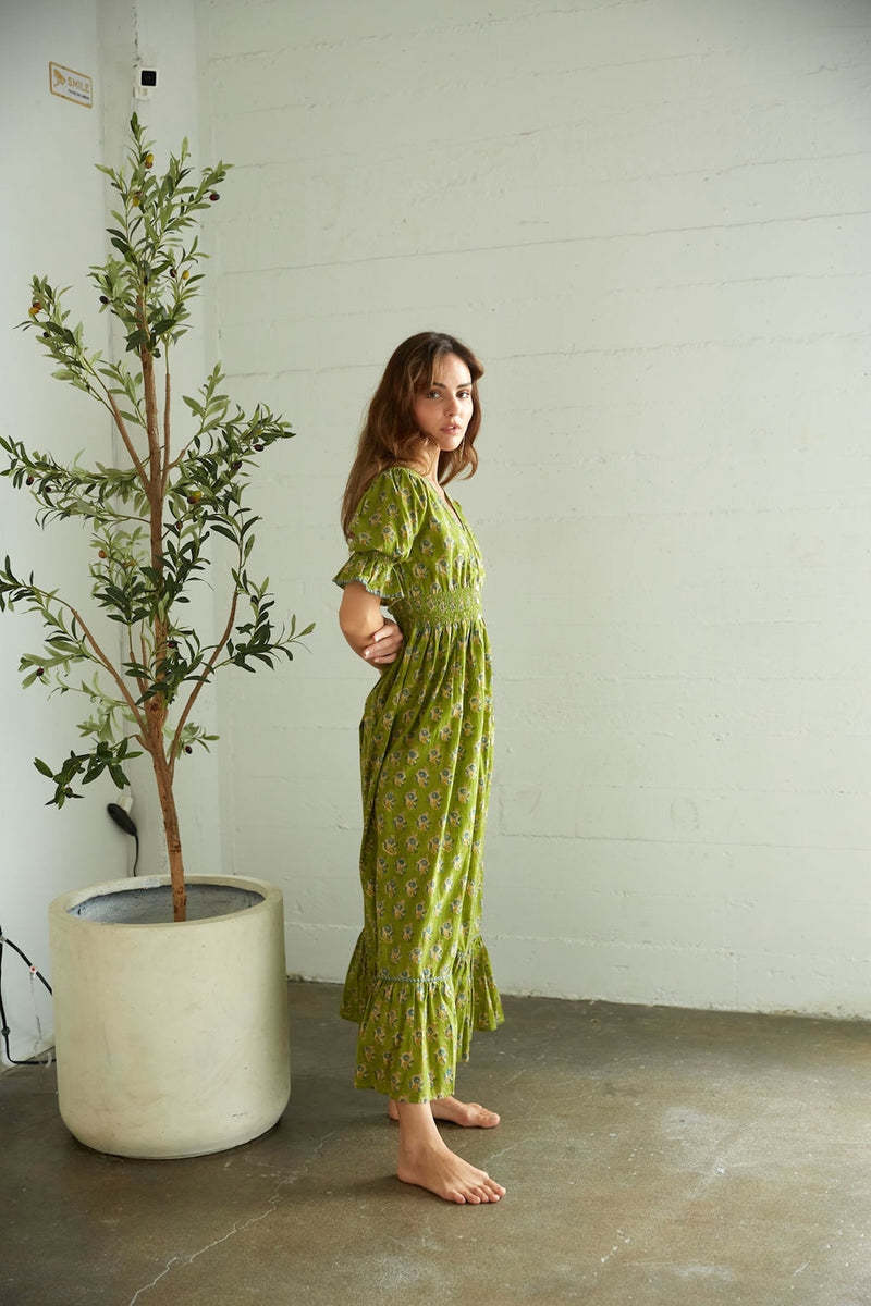 indian maxi dress with puffy sleeves - The Fox and the Mermaid