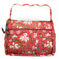 Set of 3 Block Print Cosmetic & Toiletry Bags – Quilted and Waterproof Travel Set