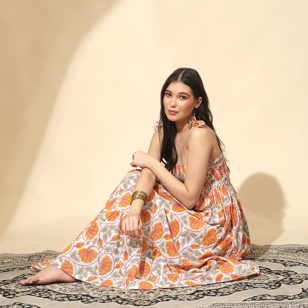 indian block printed maxi dress - The Fox and the Mermaid