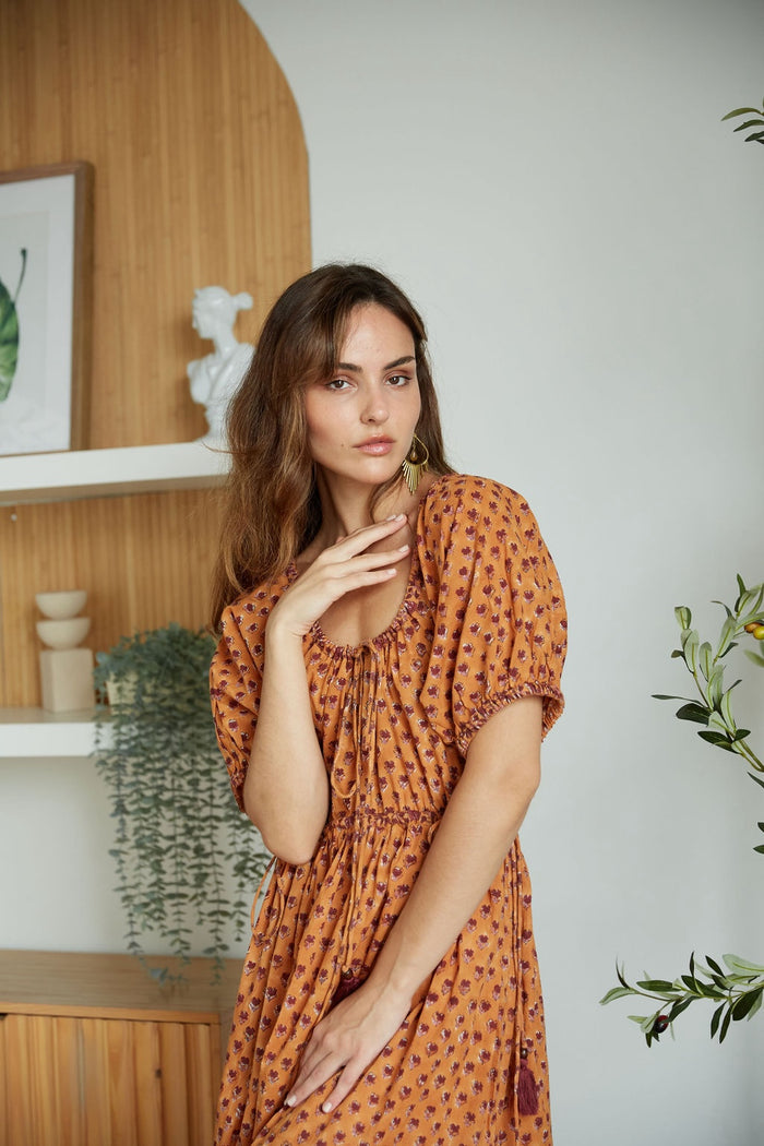 indian block printed one size dress - The Fox and the Mermaid