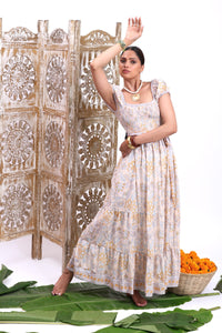 indian maxi dress with floral print - The Fox and the Mermaid