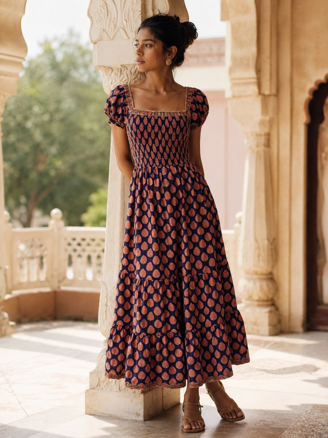 purple and pink maxi dress