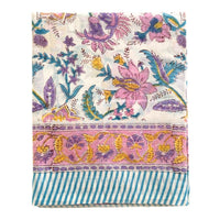 block printed pareo sarong with flowers