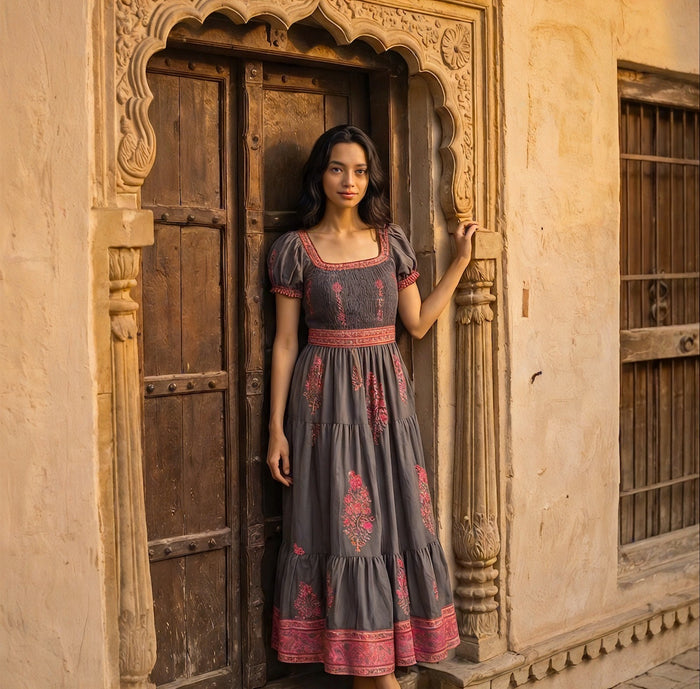 maxi dress with detachable belt