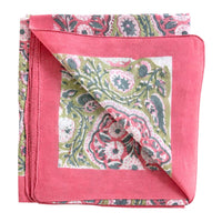 pink block print sarong pareo