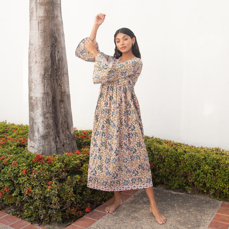 bohemian indian block print dress - The Fox and the Mermaid