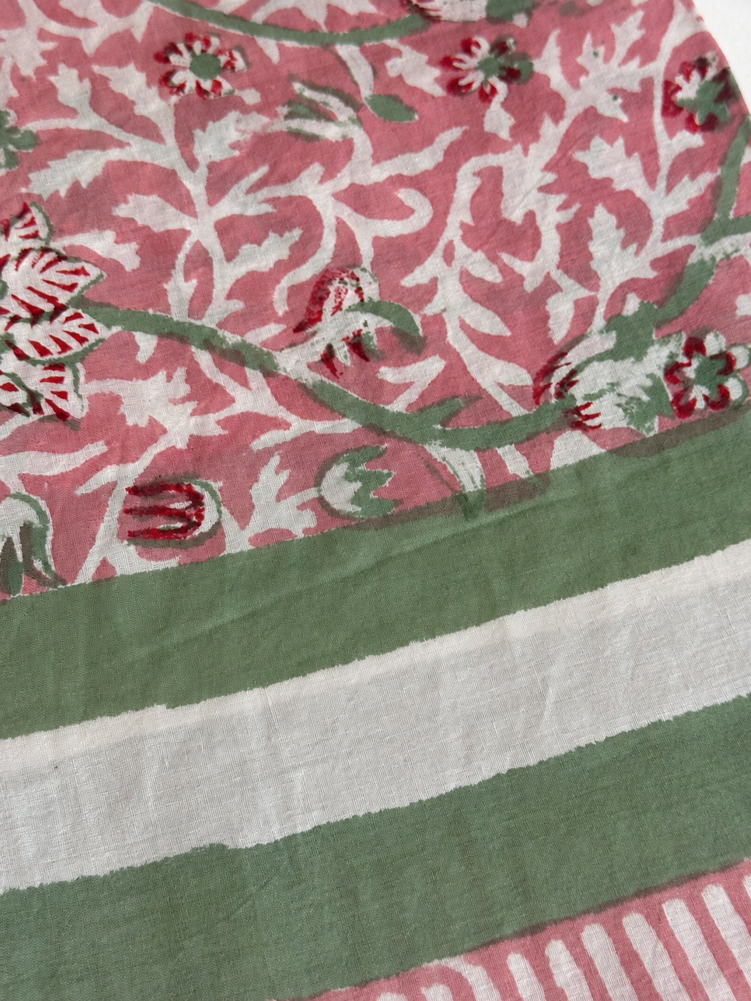 detail block printed sarong