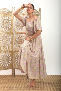 yellow and pink block print maxi - The Fox and the Mermaid