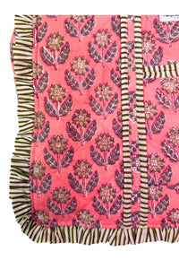 fabric detail on pink cotton tote