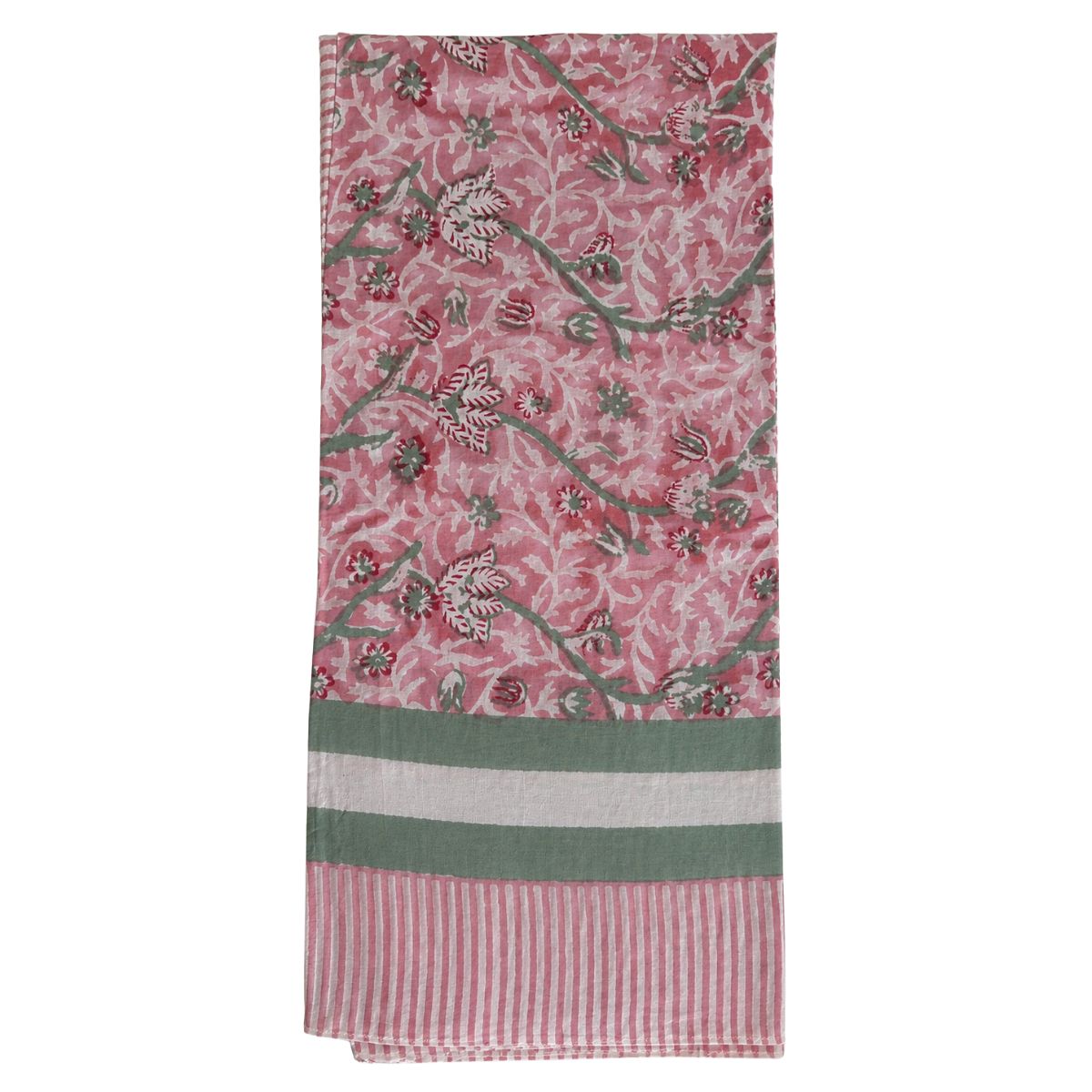 pink and green beach coverup and pareo