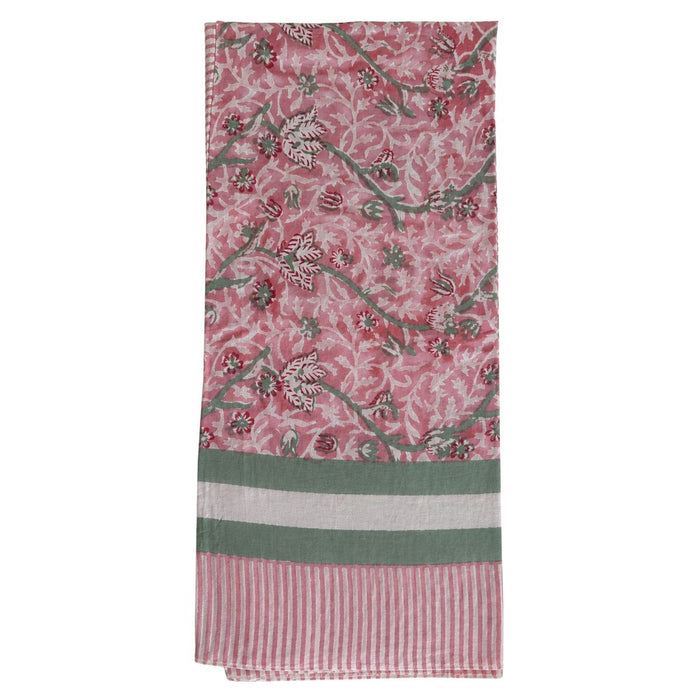 pink and green beach coverup and pareo