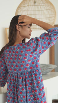 blue and red indian dress - The Fox and the Mermaid