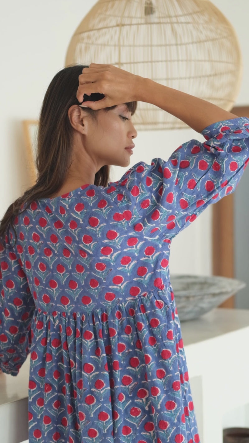 blue and red indian dress - The Fox and the Mermaid