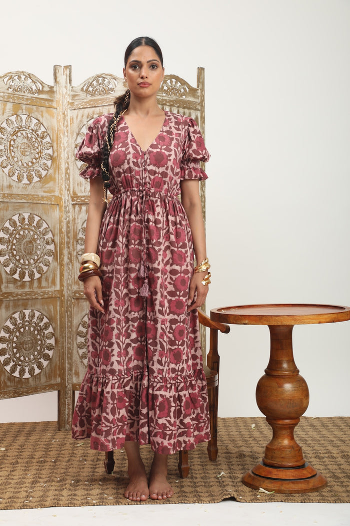 maxi dress with elastic sleeves - The Fox and the Mermaid