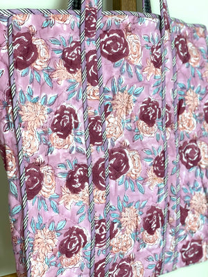floral block printed bag  - The Fox and the Mermaid