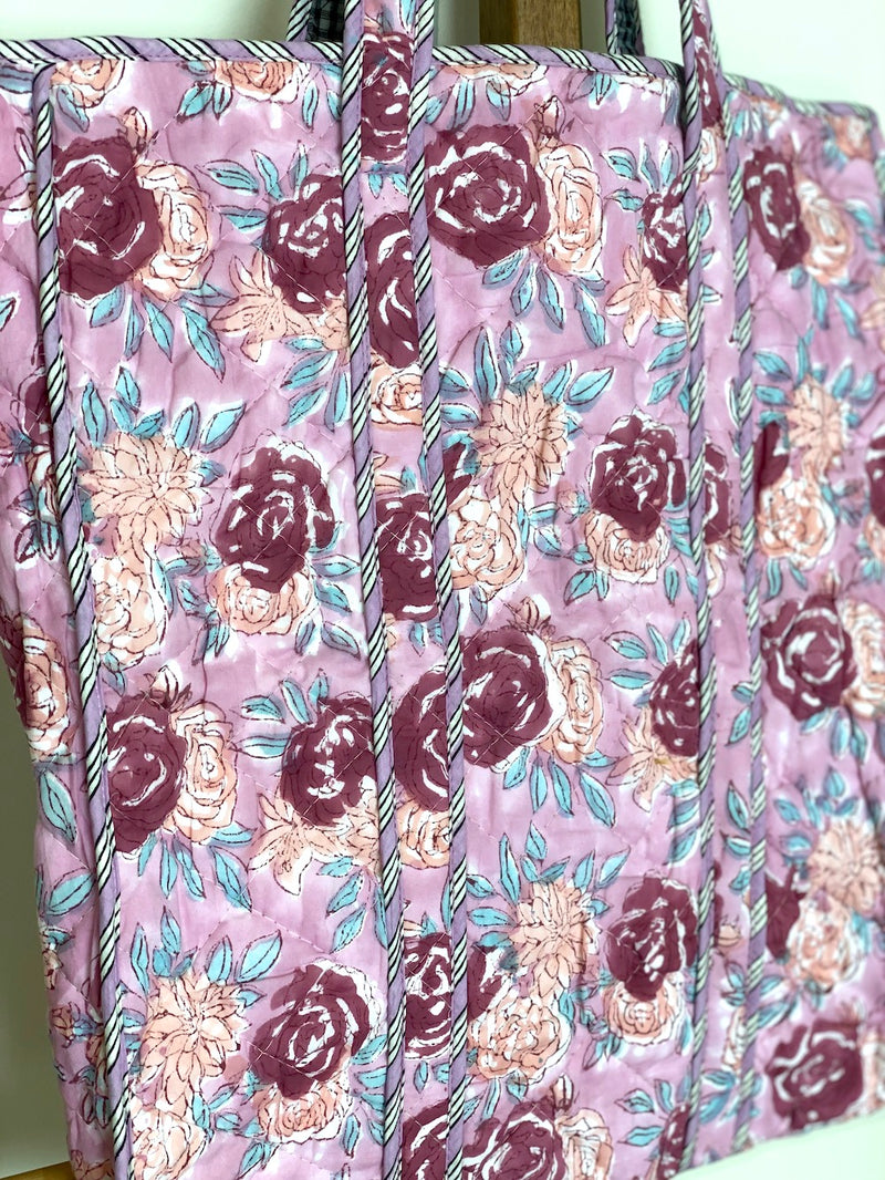 floral block printed bag  - The Fox and the Mermaid