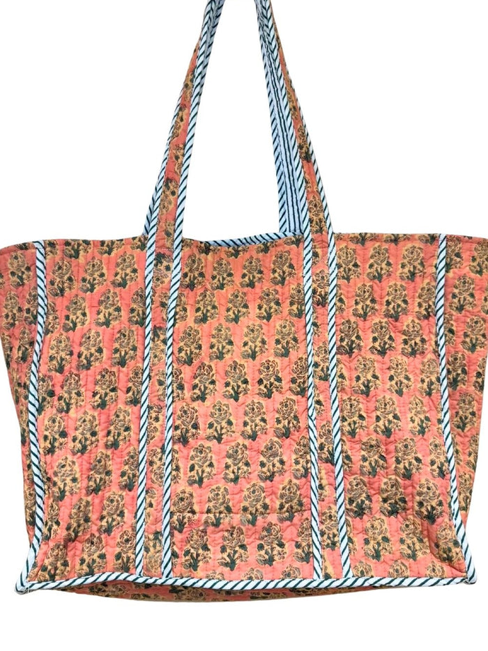 Reversible Quilted Block Printed Market Bag