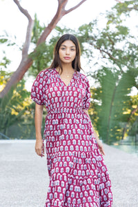 indian tiered block printed maxi - The Fox and the Mermaid