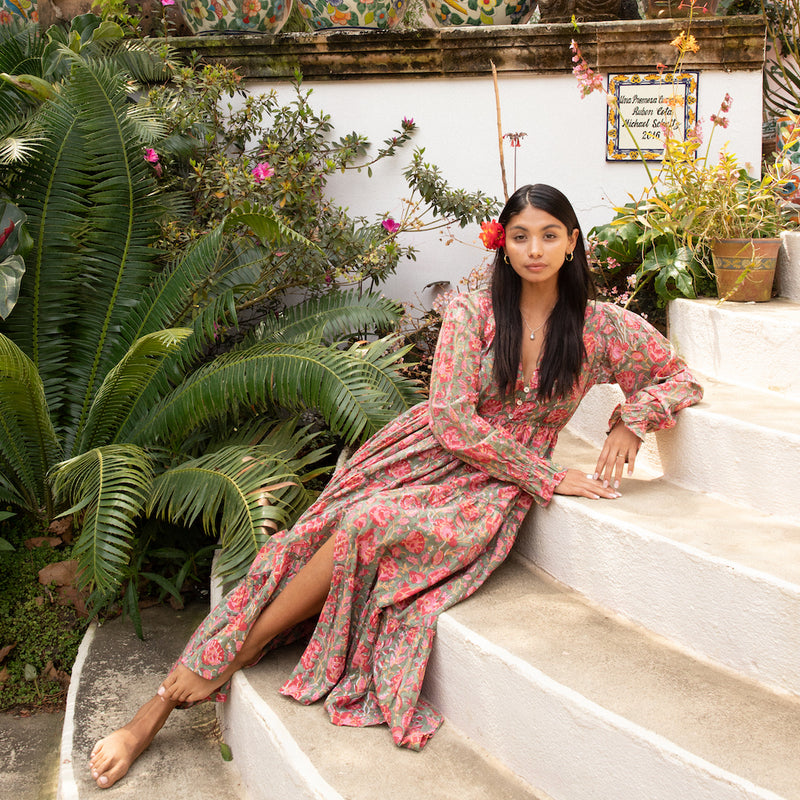 pink and brown indian dress - The fox and the mermaid