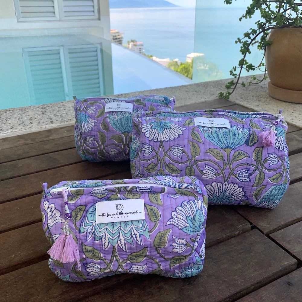 set of travel bags for makeup - The Fox and the Mermaid