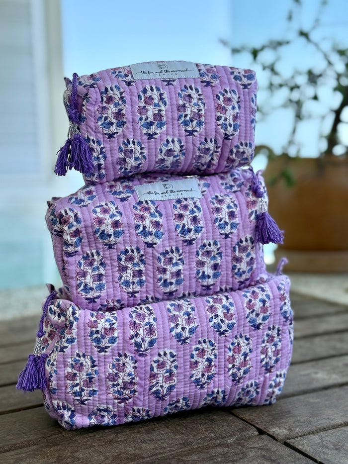 purple cosmetics bag - The Fox and the Mermaid