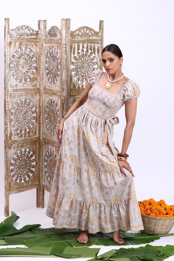 yellow floral smock dress - The Fox and the Mermaid