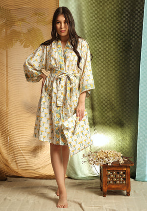 indian hand printed robe - The Fox and the Mermaid