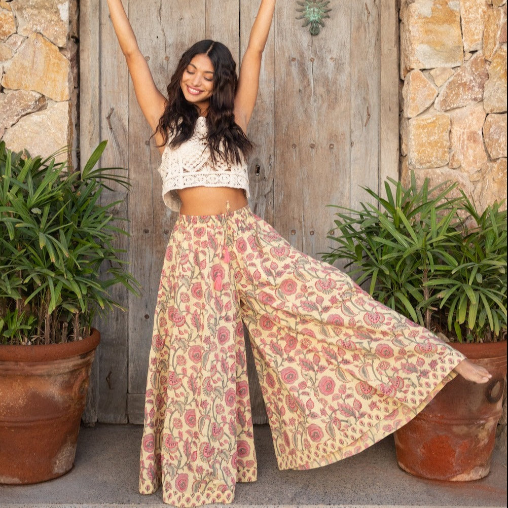 YELLOW palazzo indian pants - The Fox and the Mermaid