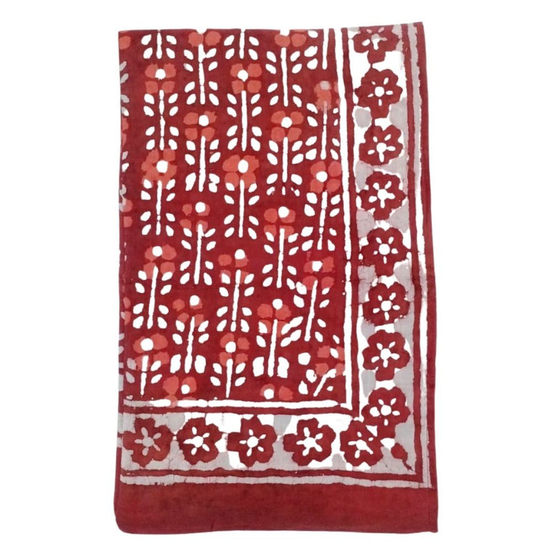 Red mud resist dyed sarong - The Fox and the Mermaid