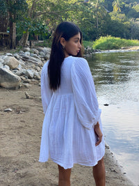 back of embroidered gauze dress 