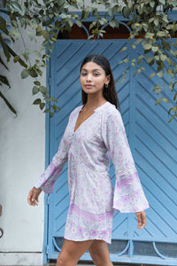 purple floral dress - The Fox and the Mermaid