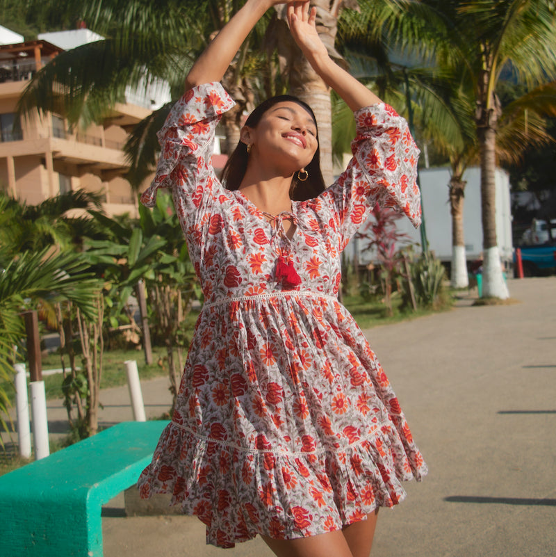boho block printed dress - The Fox and the Mermaid