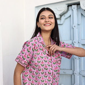 block printed pj top - The Fox and the Mermaid