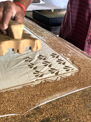 block printing with mud - The Fox and the Mermaid