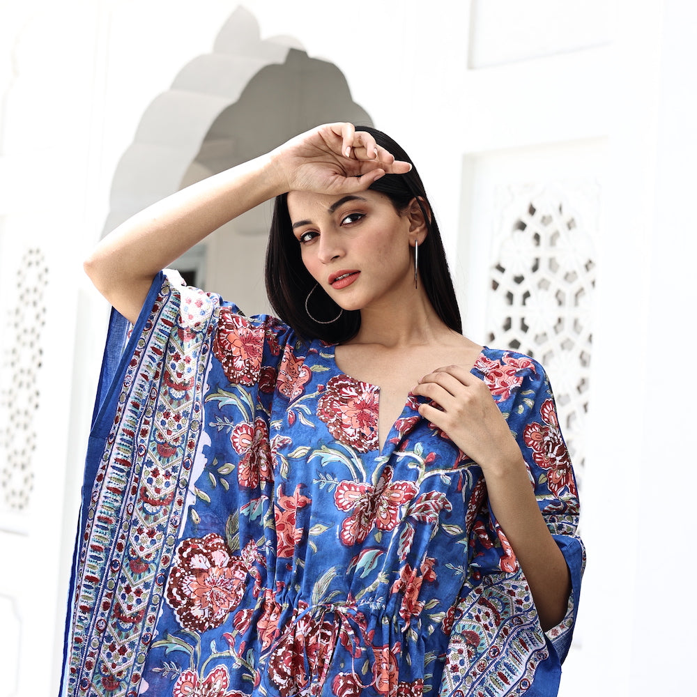 soft cotton voile blue kaftan - The Fox and the Mermaid