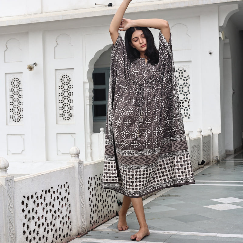 brown ajralk kaftan dress - The Fox and the Mermaid