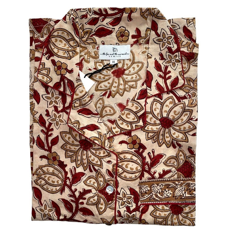 bagru pajama top  The Fox and the Mermaid