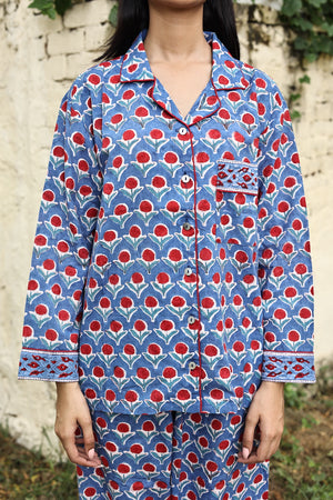 details of block printed pjs  - The Fox and the Mermaid