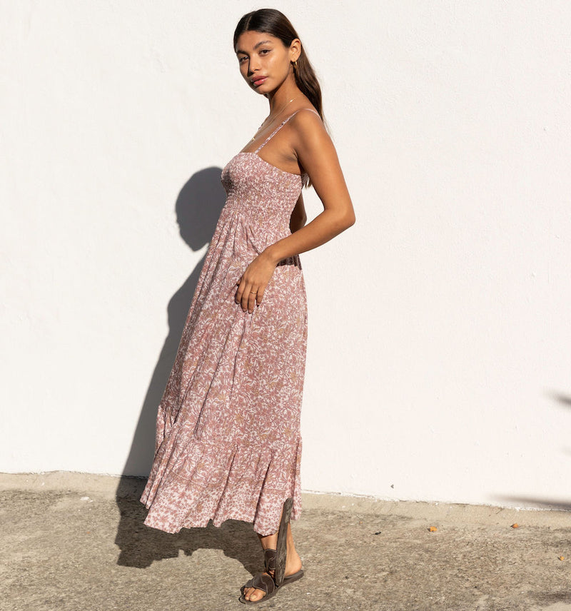 long maxi dress with elastic top  - The Fox and the Mermaid