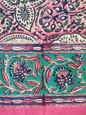 detail pink and green sarong scarf - The Fox and the Mermaid