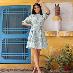 high neck ruffle dress - The Fox and the Mermaid