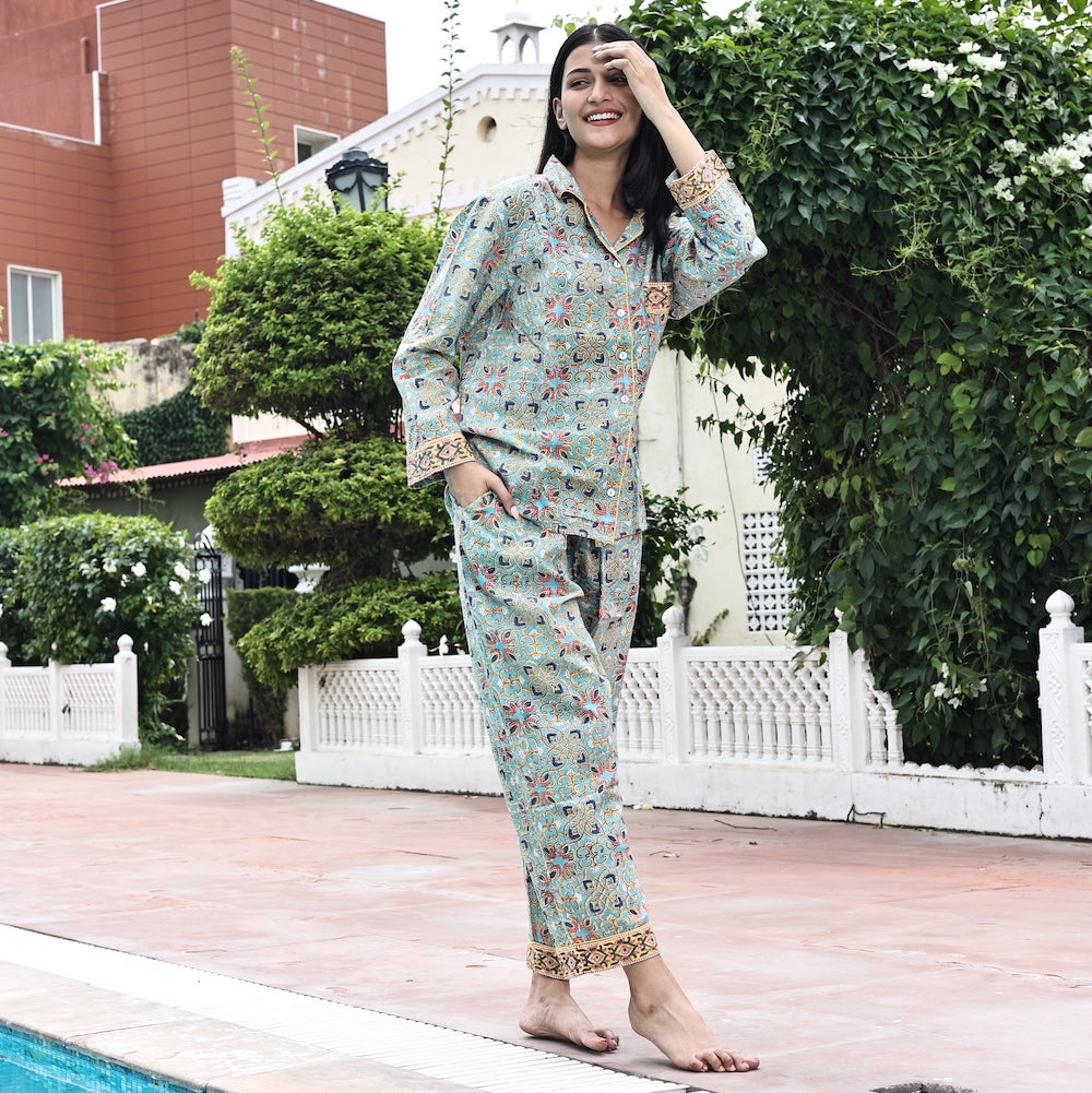 indian block printed pajama set - The Fox and the Mermaid