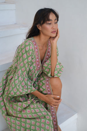 green and pink indian dress  - The Fox and the Mermaid