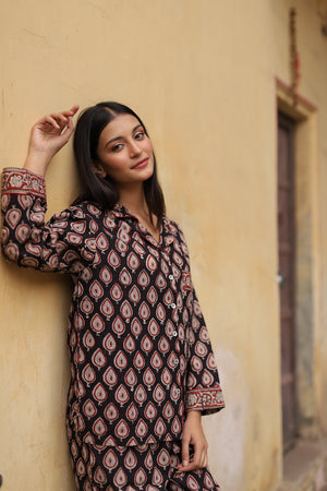 hand printed pajamas - The Fox and the Mermaid