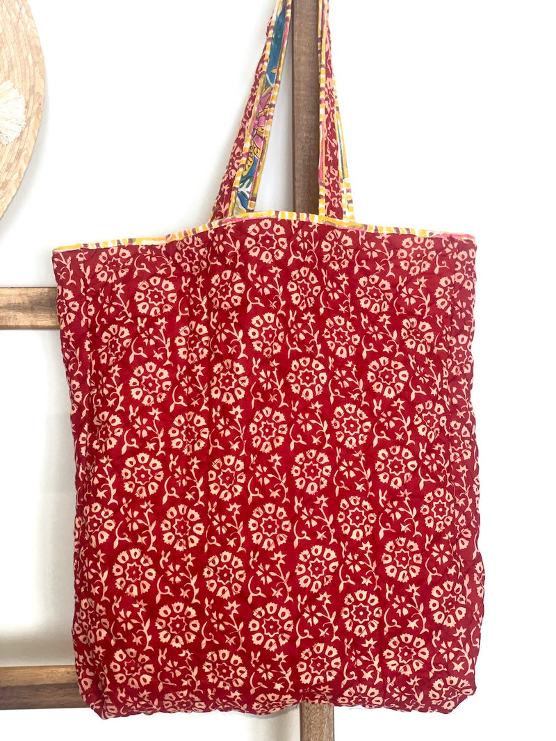 reverse side of quilted tote  - The Fox and the Mermaid
