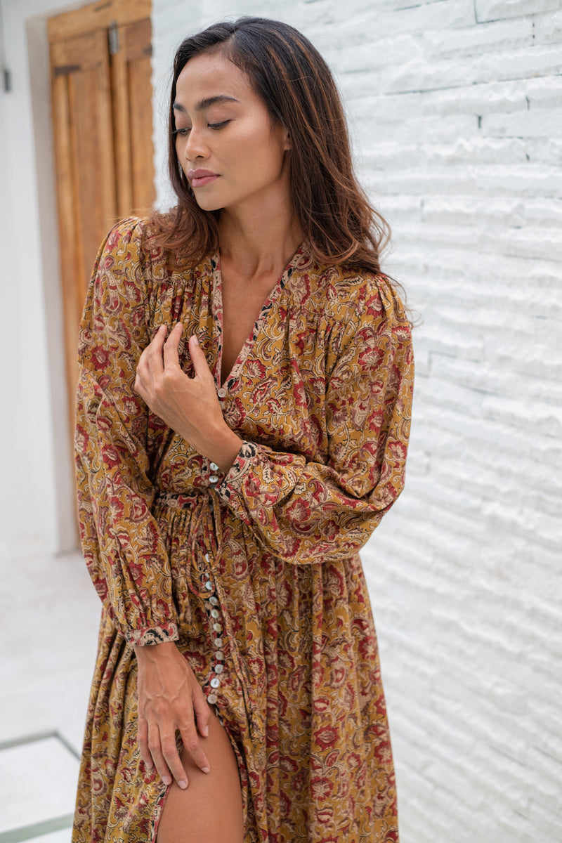kalamkari naturally dyed dress - The Fox and the Mermaid